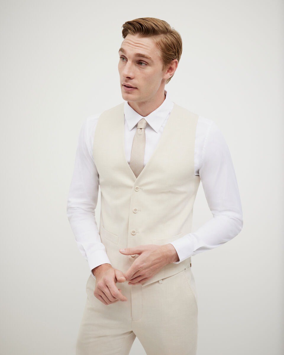 Textured Tailored Vest, Neutral, hi-res